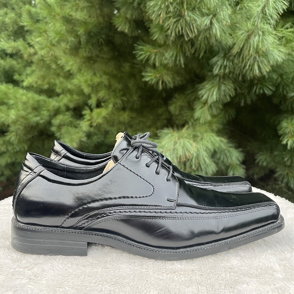 Stacy Adams Dress Shoes Mens 12M Black Leather Bicycle Toe Derby Square Toe